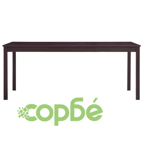 Трапезен комплект, 9 части, борова дървесина, тъмнокафяв ➤ топ цена ➤ sorbe.bg