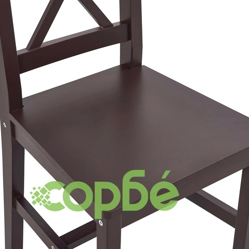 Трапезен комплект, 9 части, борова дървесина, тъмнокафяв ➤ топ цена ➤ sorbe.bg