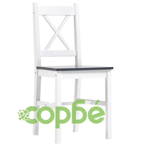 Трапезен комплект, 11 части, борова дървесина, бяло и сиво ➤ топ цена ➤ sorbe.bg