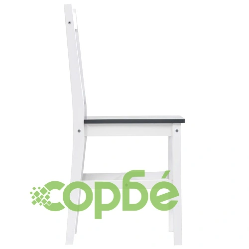 Трапезен комплект, 11 части, борова дървесина, бяло и сиво ➤ топ цена ➤ sorbe.bg