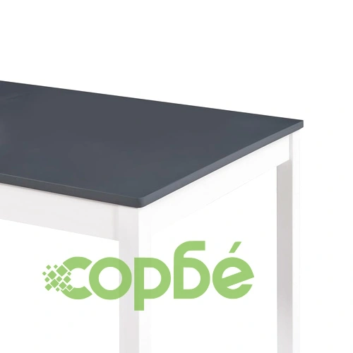 Трапезен комплект, 11 части, борова дървесина, бяло и сиво ➤ топ цена ➤ sorbe.bg