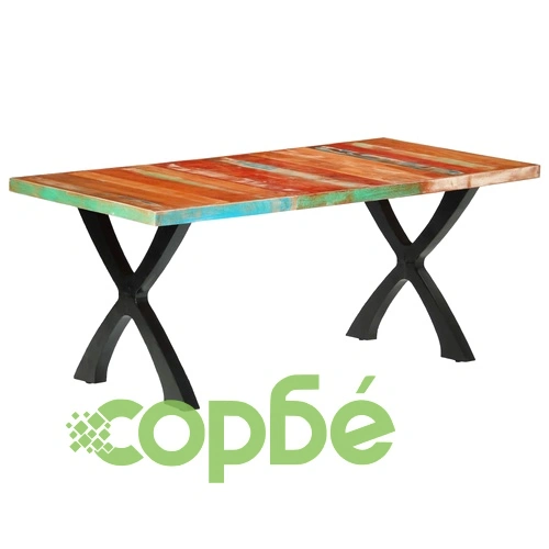 Трапезна маса, 180x90x76 см, регенерирано дърво масив ➤ топ цена ➤ sorbe.bg