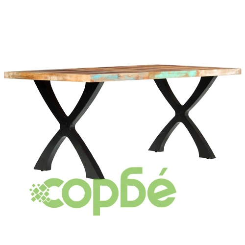 Трапезна маса, 180x90x76 см, регенерирано дърво масив ➤ топ цена ➤ sorbe.bg