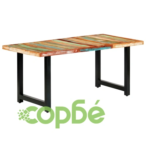 Трапезна маса, 180x90x76 см, регенерирано дърво масив ➤ топ цена ➤ sorbe.bg