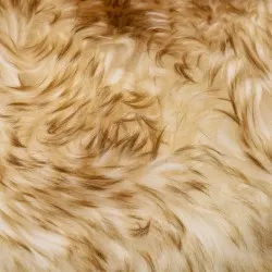 Килим от овча кожа, 60х180 см, кафяв меланж