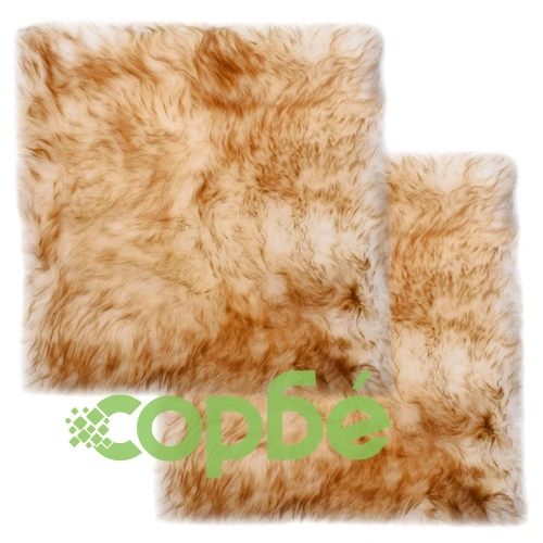 Подложки за столове, 2 бр, кафяв меланж, 40x40 см, овча кожа ➤ топ цена ➤ sorbe.bg