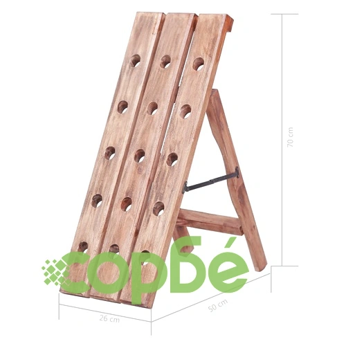 Стойка за 15 бутилки вино 26x50x70 см махагоново дърво масив ➤ топ цена ➤ sorbe.bg