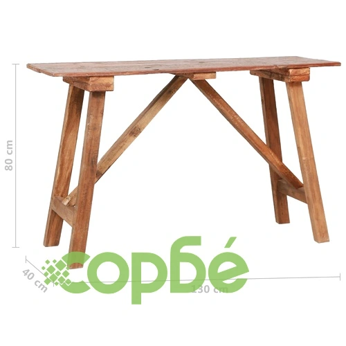 Конзолна маса, 130x40x80 см, смесена рециклирана дървесина ➤ топ цена ➤ sorbe.bg