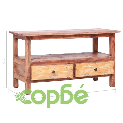 ТВ шкаф, 90x40x50 см, регенерирано дърво масив ➤ топ цена ➤ sorbe.bg