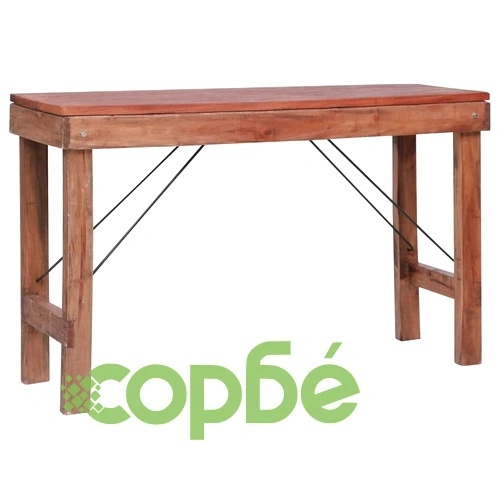 Сгъваема конзолна маса, 130x40x80 см, регенерирано дърво масив ➤ топ цена ➤ sorbe.bg
