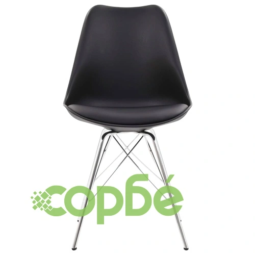 Трапезни столове, 2 бр, черни, изкуствена кожа ➤ топ цена ➤ sorbe.bg