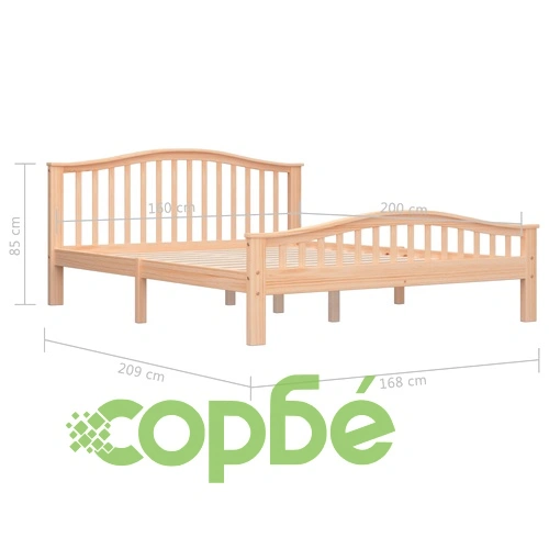 Рамка за легло, борово дърво масив, 160x200 cм ➤ топ цена ➤ sorbe.bg