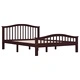 Рамка за легло, тъмнокафява, бор масив, 140x200 см