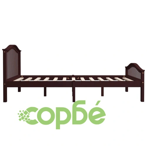 Рамка за легло, тъмнокафява, бор масив, 160x200 см ➤ топ цена ➤ sorbe.bg