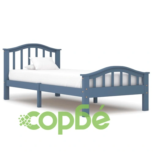 Рамка за легло, сива, бор масив, 90х200 см ➤ топ цена ➤ sorbe.bg