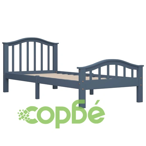 Рамка за легло, сива, бор масив, 90х200 см ➤ топ цена ➤ sorbe.bg