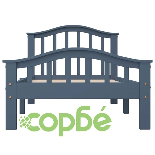 Рамка за легло, сива, бор масив, 90х200 см ➤ топ цена ➤ sorbe.bg