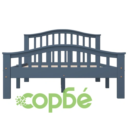 Рамка за легло, сива, бор масив, 120x200 см ➤ топ цена ➤ sorbe.bg