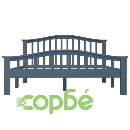 Рамка за легло, сива, борова дървесина масив, 140x200 cм ➤ топ цена ➤ sorbe.bg