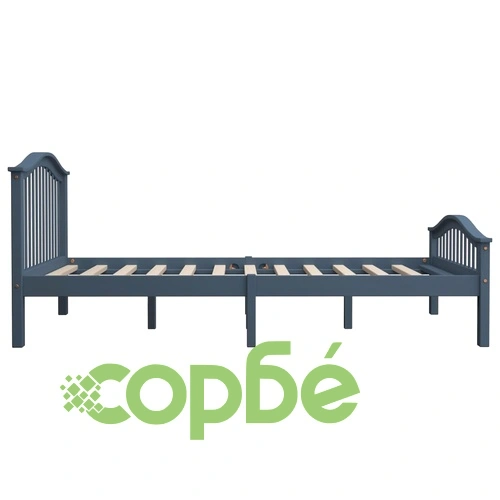 Рамка за легло, сива, борова дървесина масив, 140x200 cм ➤ топ цена ➤ sorbe.bg