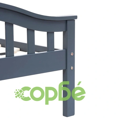 Рамка за легло, сива, борова дървесина масив, 140x200 cм ➤ топ цена ➤ sorbe.bg