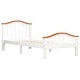Рамка за легло, бяло и дъб, борово дърво масив, 90x200 cм