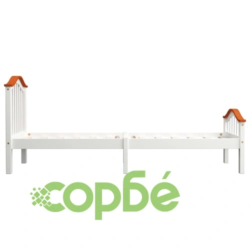 Рамка за легло, бяло и дъб, борово дърво масив, 90x200 cм ➤ топ цена ➤ sorbe.bg