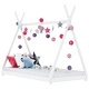 Рамка за детско легло, бяла, бор масив, 90х200 см