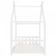 Рамка за детско легло, бяла, бор масив, 70x140 см