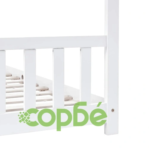 Рамка за детско легло, бяла, бор масив, 90х200 см ➤ топ цена ➤ sorbe.bg