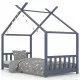 Рамка за детско легло, сива, бор масив, 90х200 см