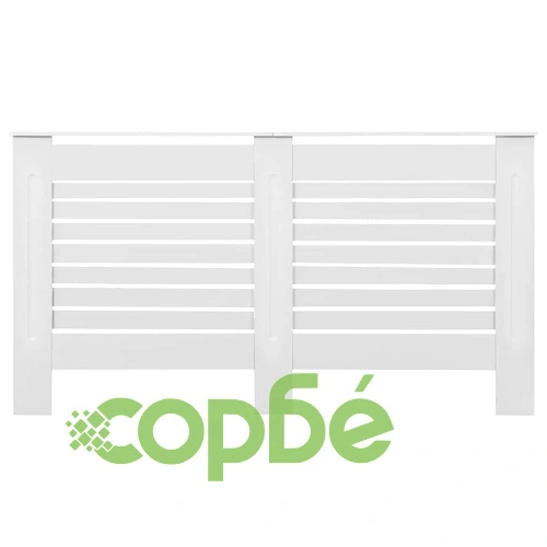 Параван за радиатор, бял, 152x19x81,5 см, МДФ ➤ топ цена ➤ sorbe.bg