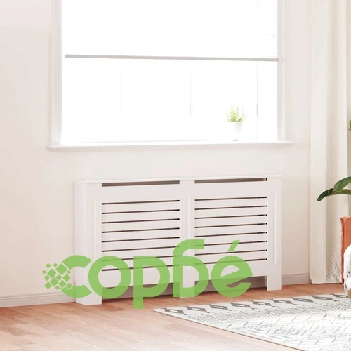 Параван за радиатор, бял, 152x19x81,5 см, МДФ ➤ топ цена ➤ sorbe.bg