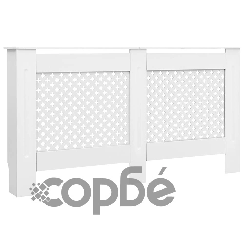 Параван за радиатор, бял, 152x19x81,5 см, МДФ ➤ топ цена ➤ sorbe.bg