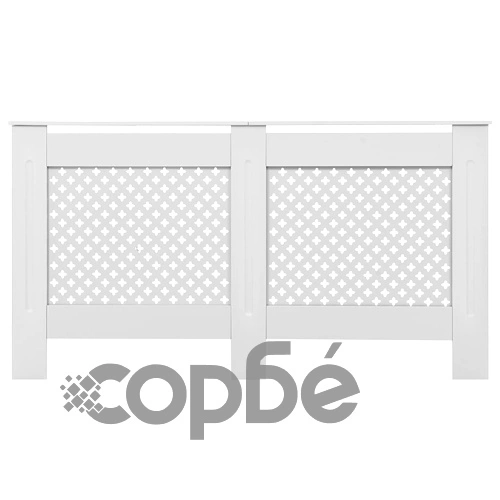 Параван за радиатор, бял, 152x19x81,5 см, МДФ ➤ топ цена ➤ sorbe.bg