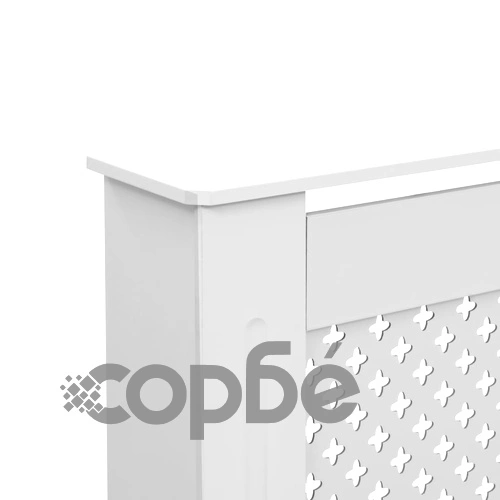 Параван за радиатор, бял, 152x19x81,5 см, МДФ ➤ топ цена ➤ sorbe.bg