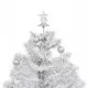 Коледна елха с валящ сняг и основа от чадър, бяла, 75 см