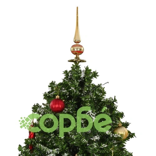 Коледна елха с валящ сняг и основа от чадър, зелена, 140 см ➤ топ цена ➤ sorbe.bg
