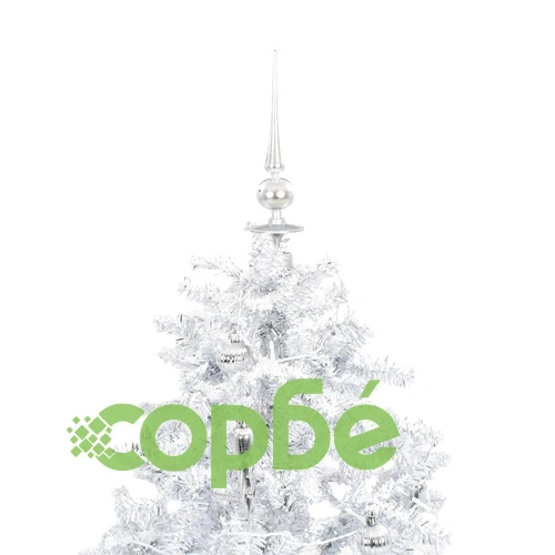 Коледна елха с валящ сняг и основа от чадър, бяла, 140 см ➤ топ цена ➤ sorbe.bg