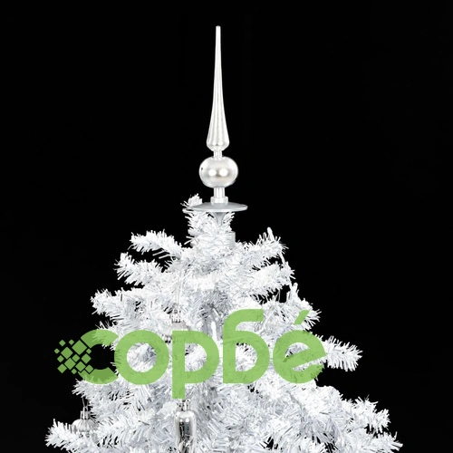 Коледна елха с валящ сняг и основа от чадър, бяла, 140 см ➤ топ цена ➤ sorbe.bg