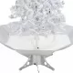 Коледна елха с валящ сняг и основа от чадър, бяла, 140 см