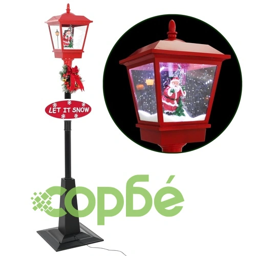 Празнична улична лампа с Дядо Коледа, 180 см, LED ➤ топ цена ➤ sorbe.bg
