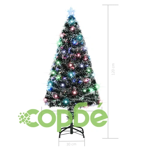 Готова осветена коледна елха със стойка 120 см оптично влакно ➤ топ цена ➤ sorbe.bg