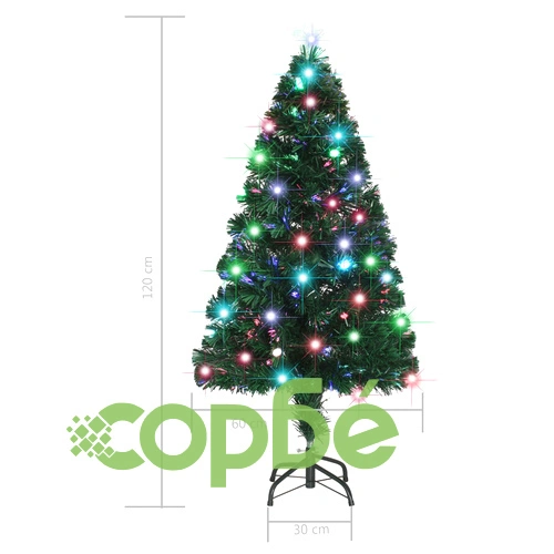 Готова осветена коледна елха със стойка 120 см оптично влакно ➤ топ цена ➤ sorbe.bg