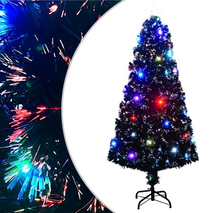 Готова осветена коледна елха със стойка 150 см оптично влакно