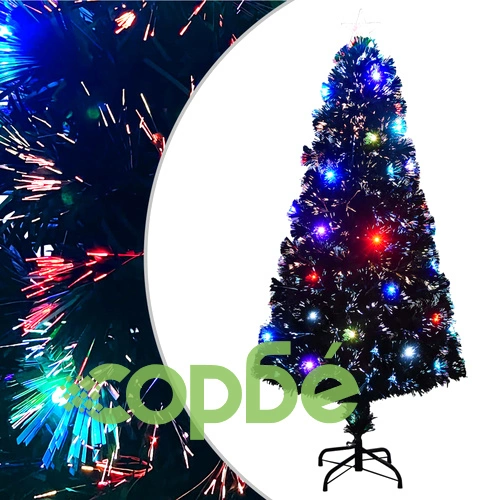 Готова осветена коледна елха със стойка 150 см оптично влакно ➤ топ цена ➤ sorbe.bg