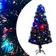 Готова осветена коледна елха със стойка 150 см оптично влакно