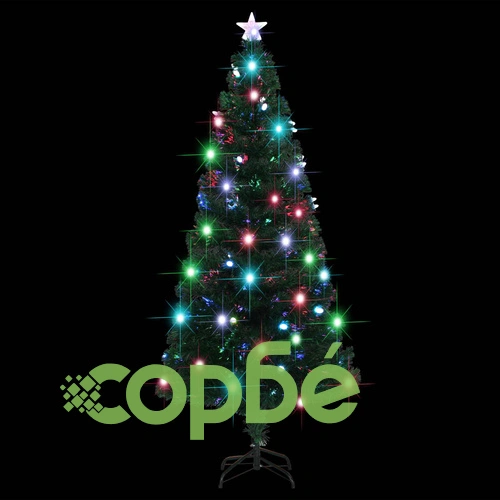 Готова осветена коледна елха със стойка 180 см оптично влакно ➤ топ цена ➤ sorbe.bg