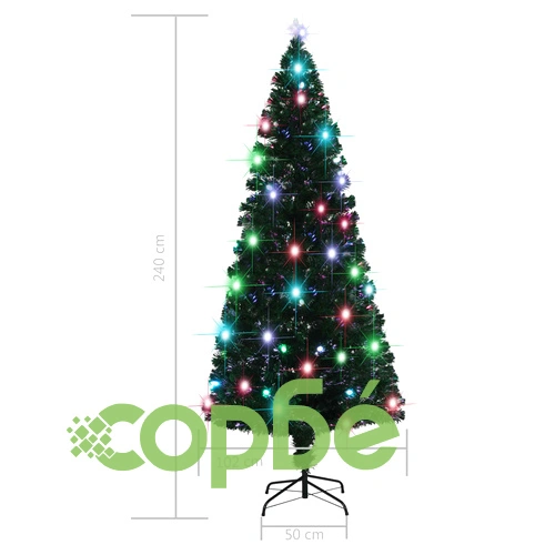 Готова осветена коледна елха със стойка 210 см оптично влакно ➤ топ цена ➤ sorbe.bg