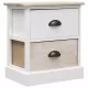 Нощни шкафчета 2 бр бял и естествен цвят 38x28x45 см пауловния